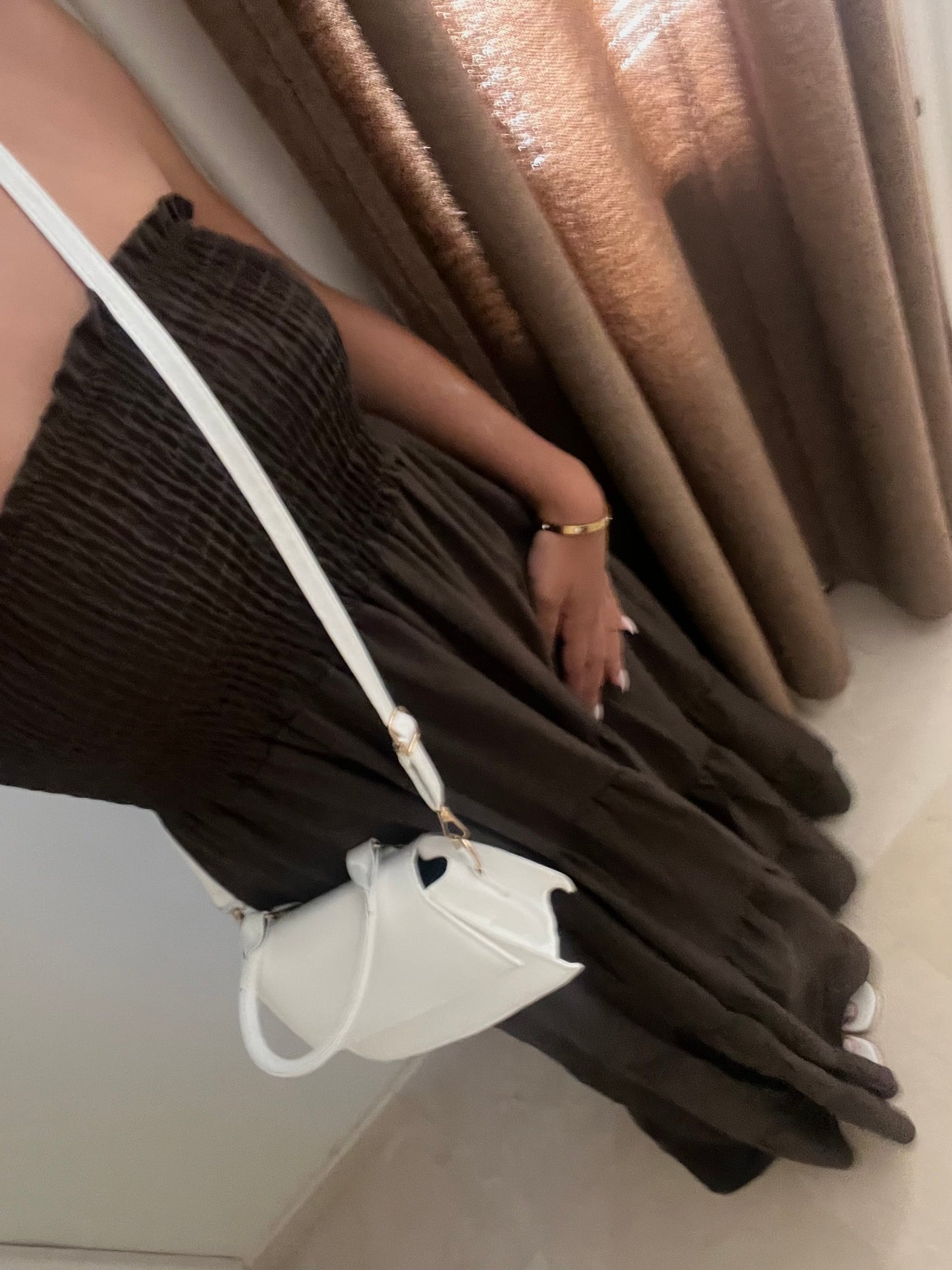 ROBE BUSTIER MARRON
