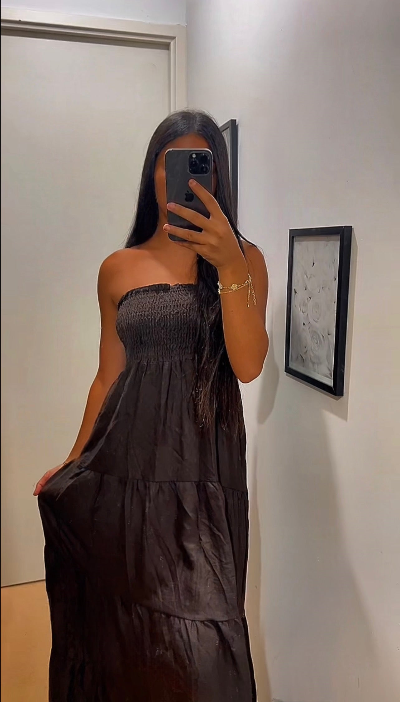 ROBE BUSTIER MARRON