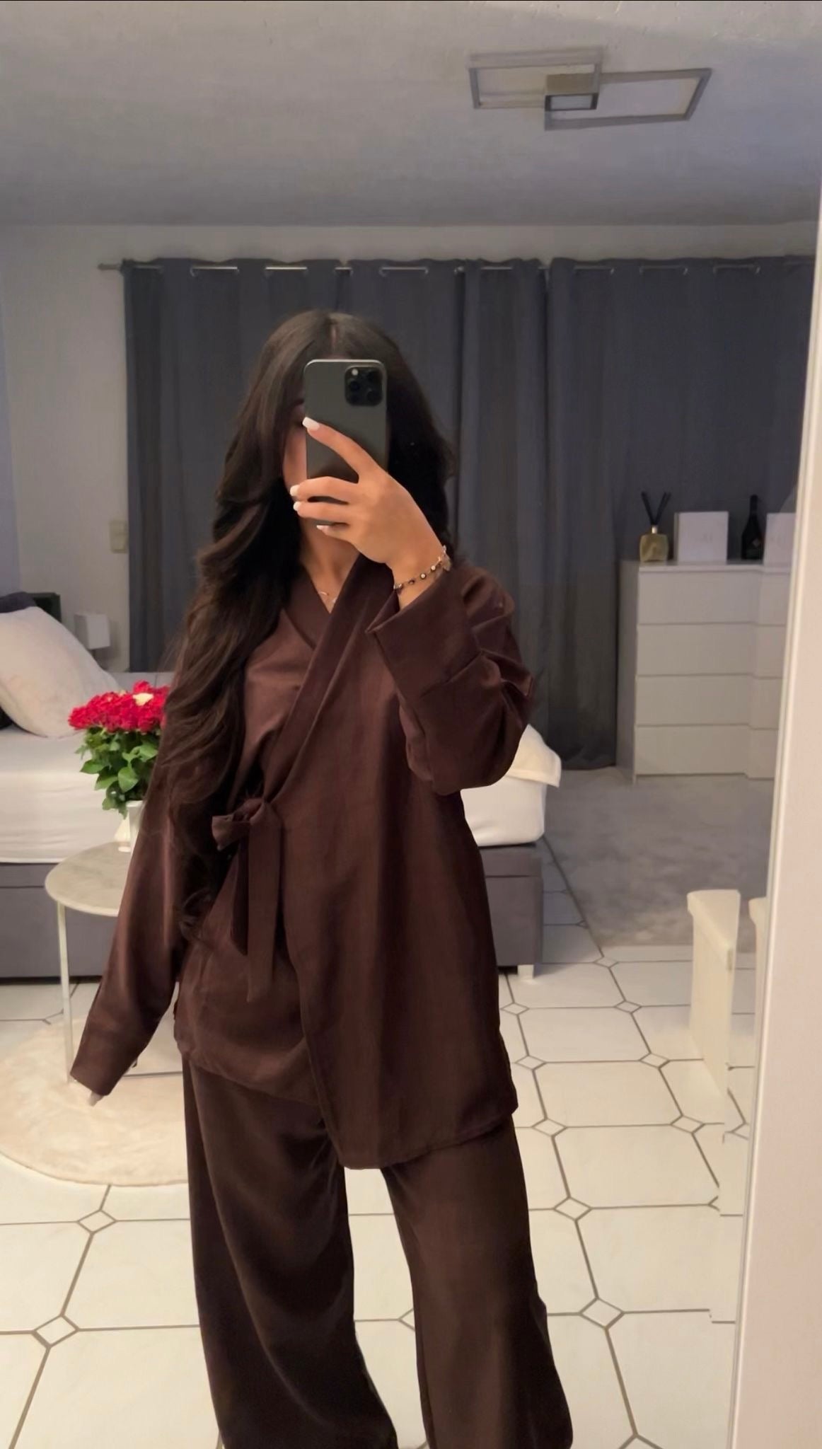 ENSEMBLE KIMONO MARRON