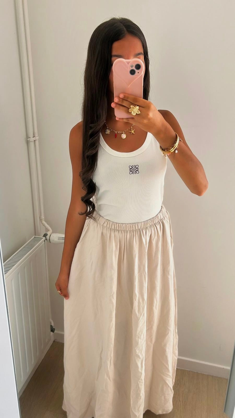 JUPE À POCHES BEIGE