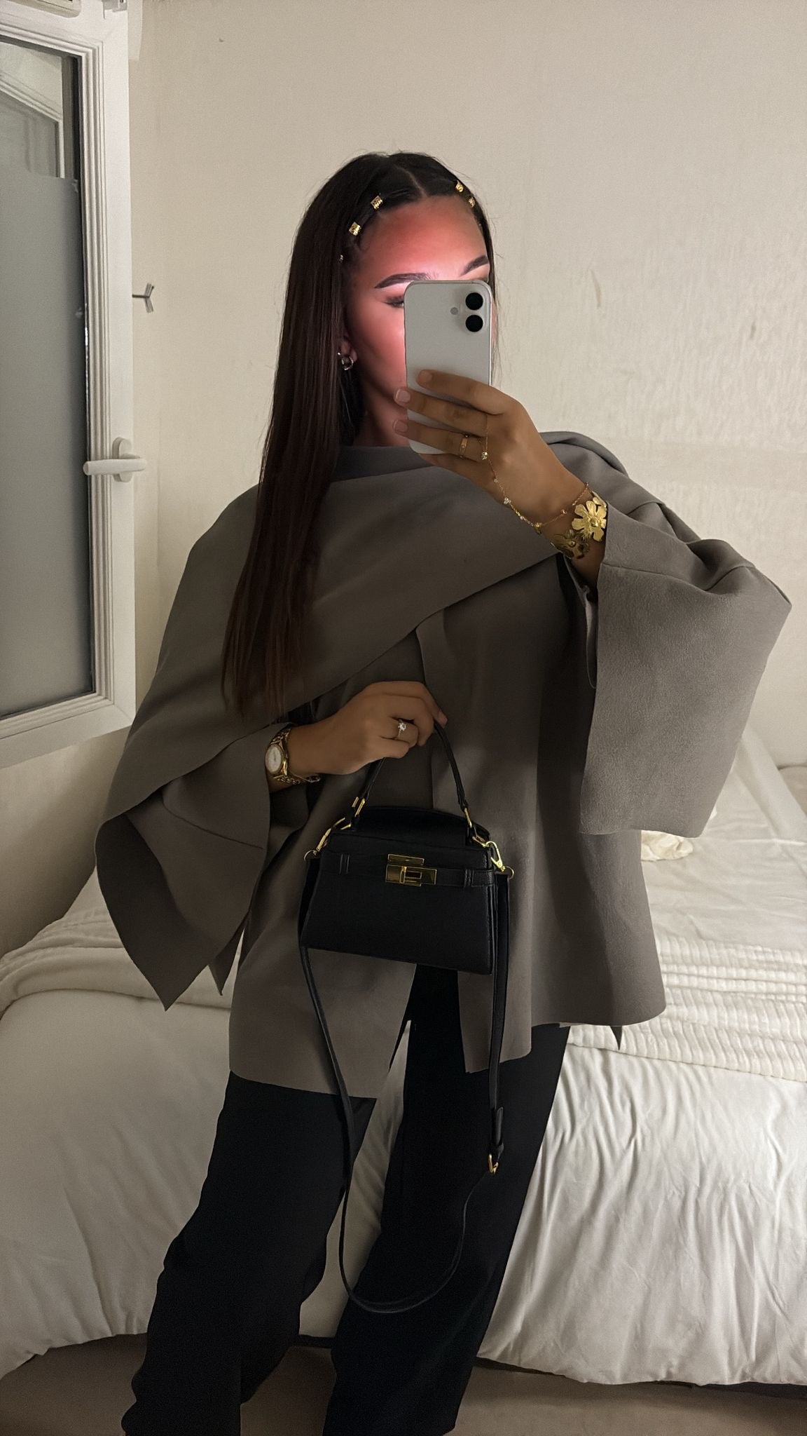PONCHO CAPE TAUPE