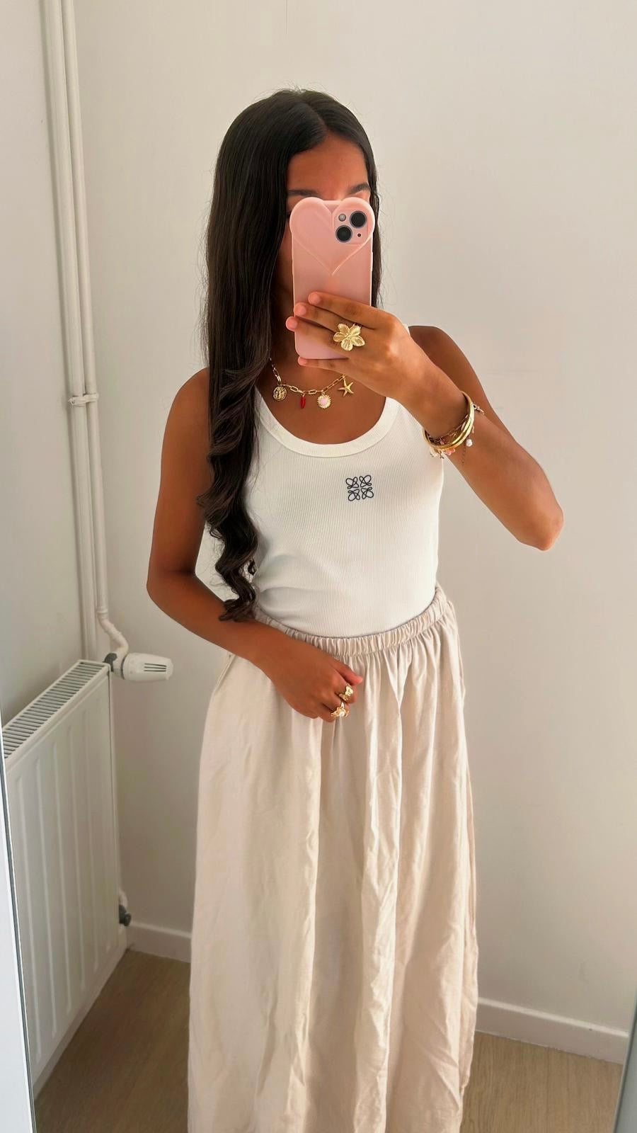 JUPE À POCHES BEIGE