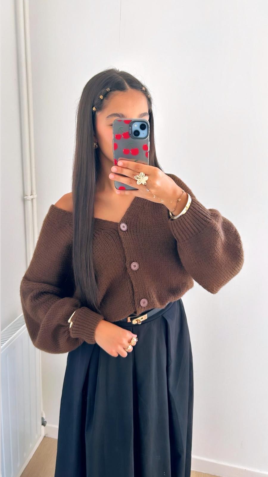 CARDIGAN MARRON