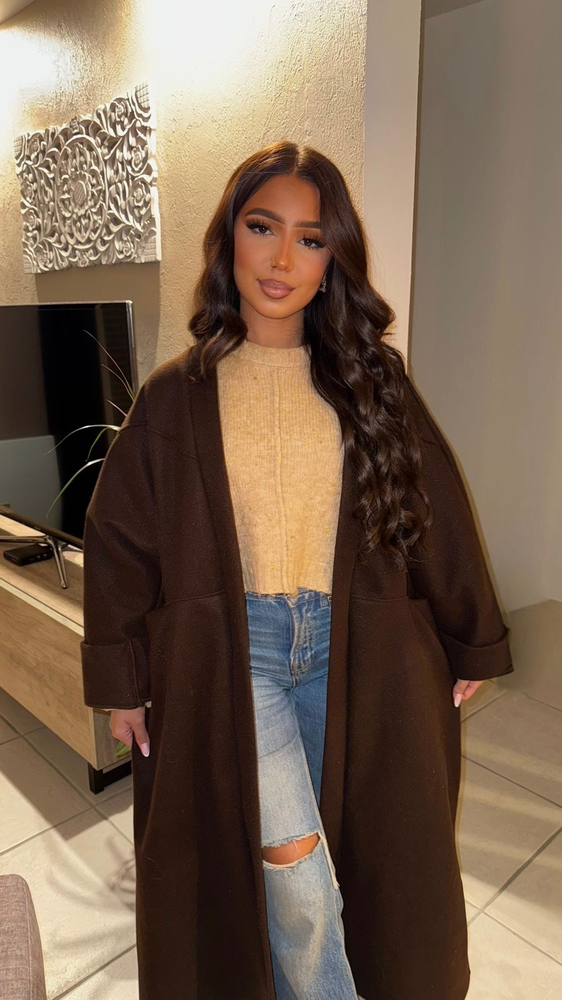 MANTEAU OVERSIZE MARRON