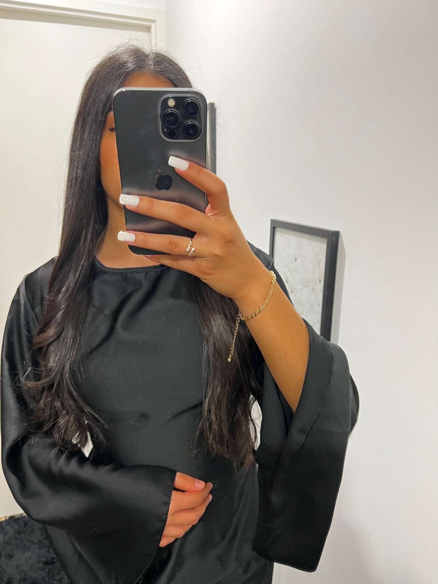 BLACK SATIN DRESS