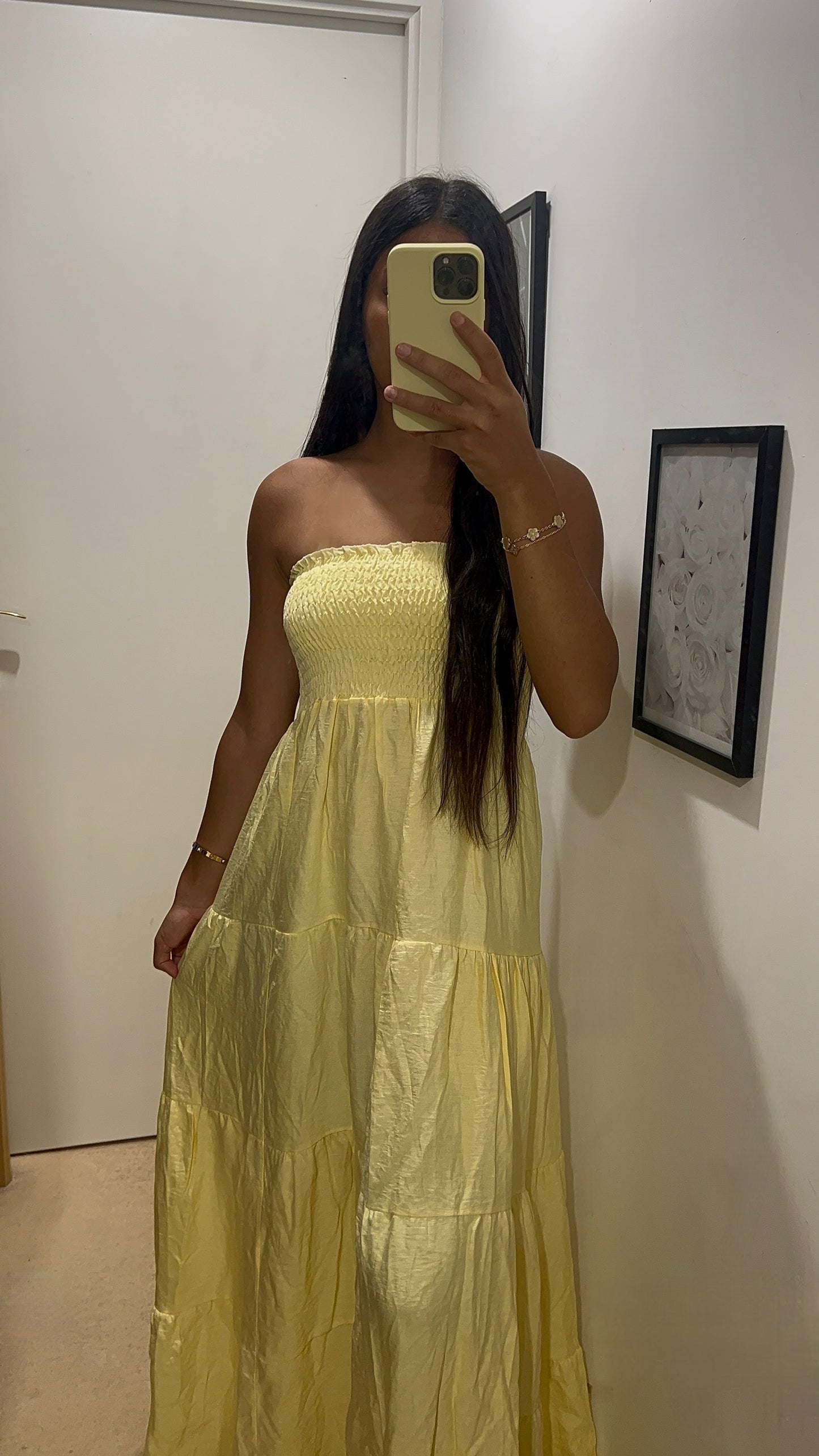 ROBE BUSTIER JAUNE