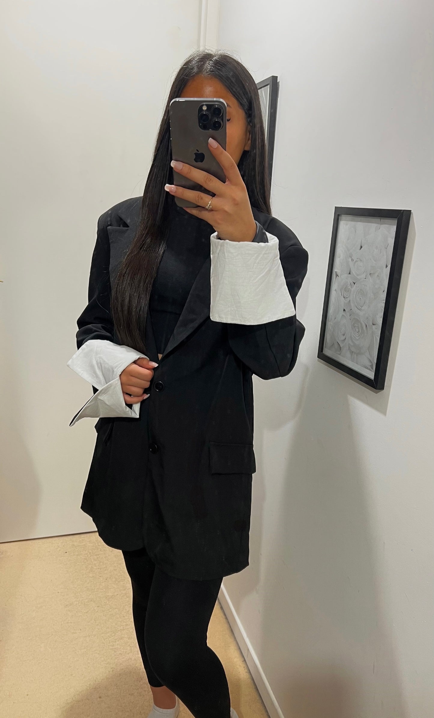 BLAZER À REVERS OVERSIZE NOIR