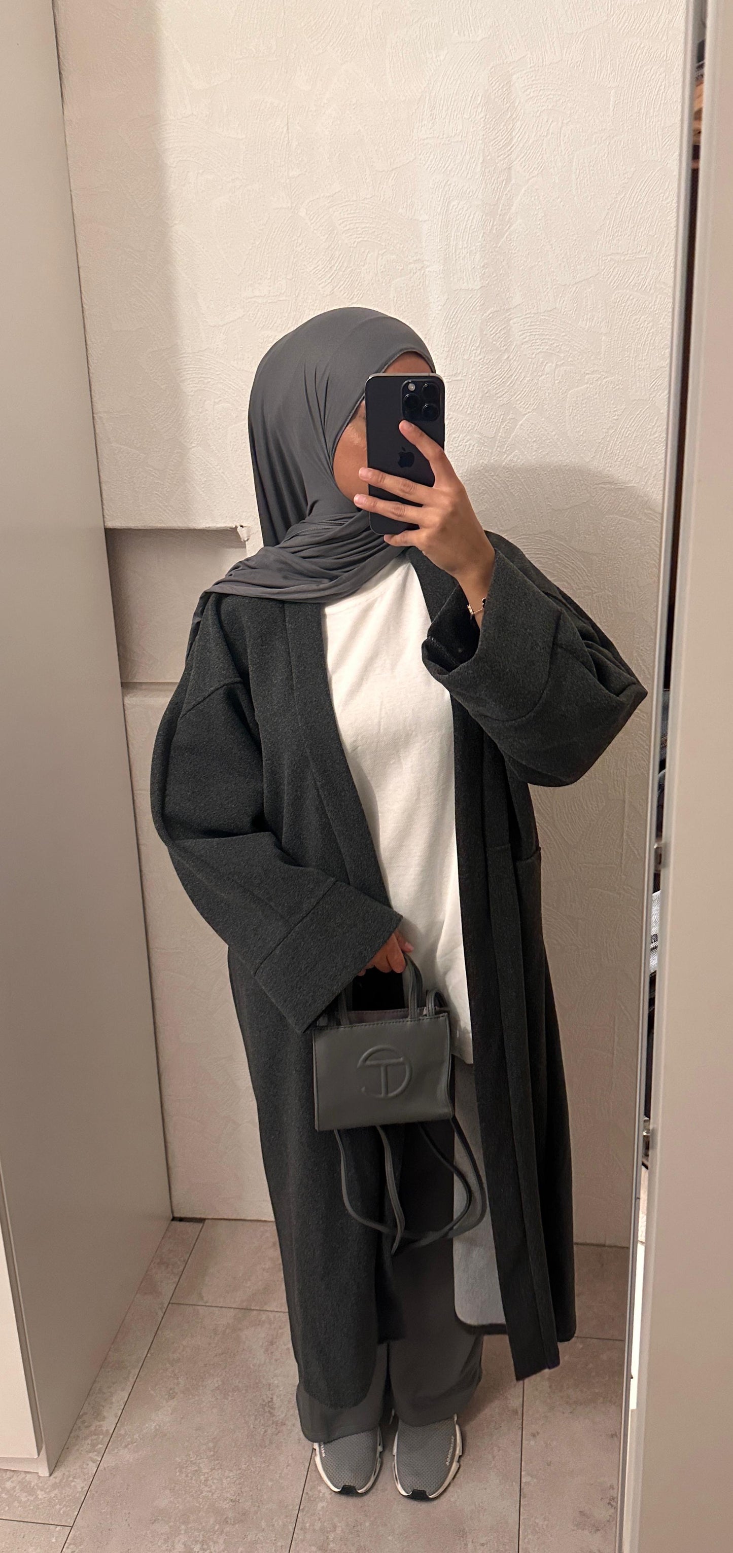 MANTEAU OVERSIZE GRIS FONCÉ