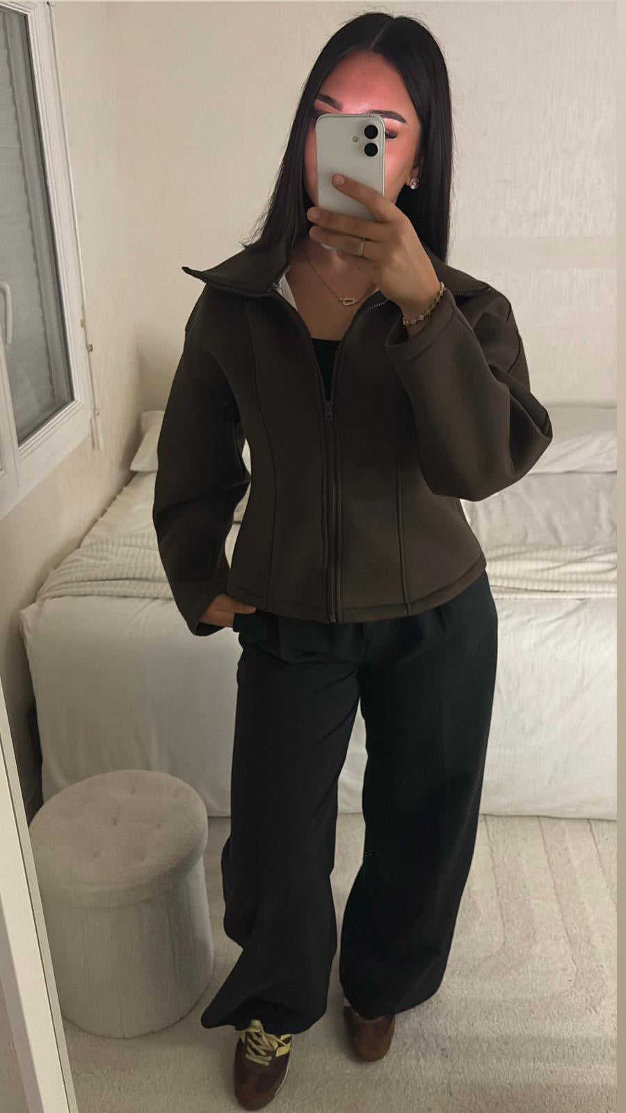 VESTE COURTE MARRON