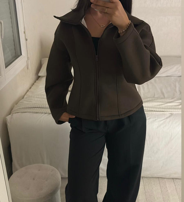 VESTE COURTE MARRON