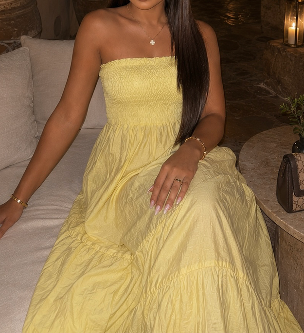 YELLOW STRAPSIE DRESS