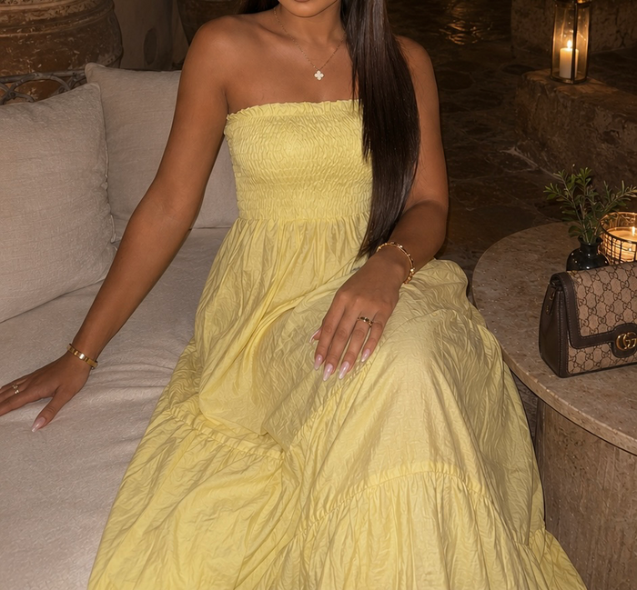 ROBE BUSTIER JAUNE