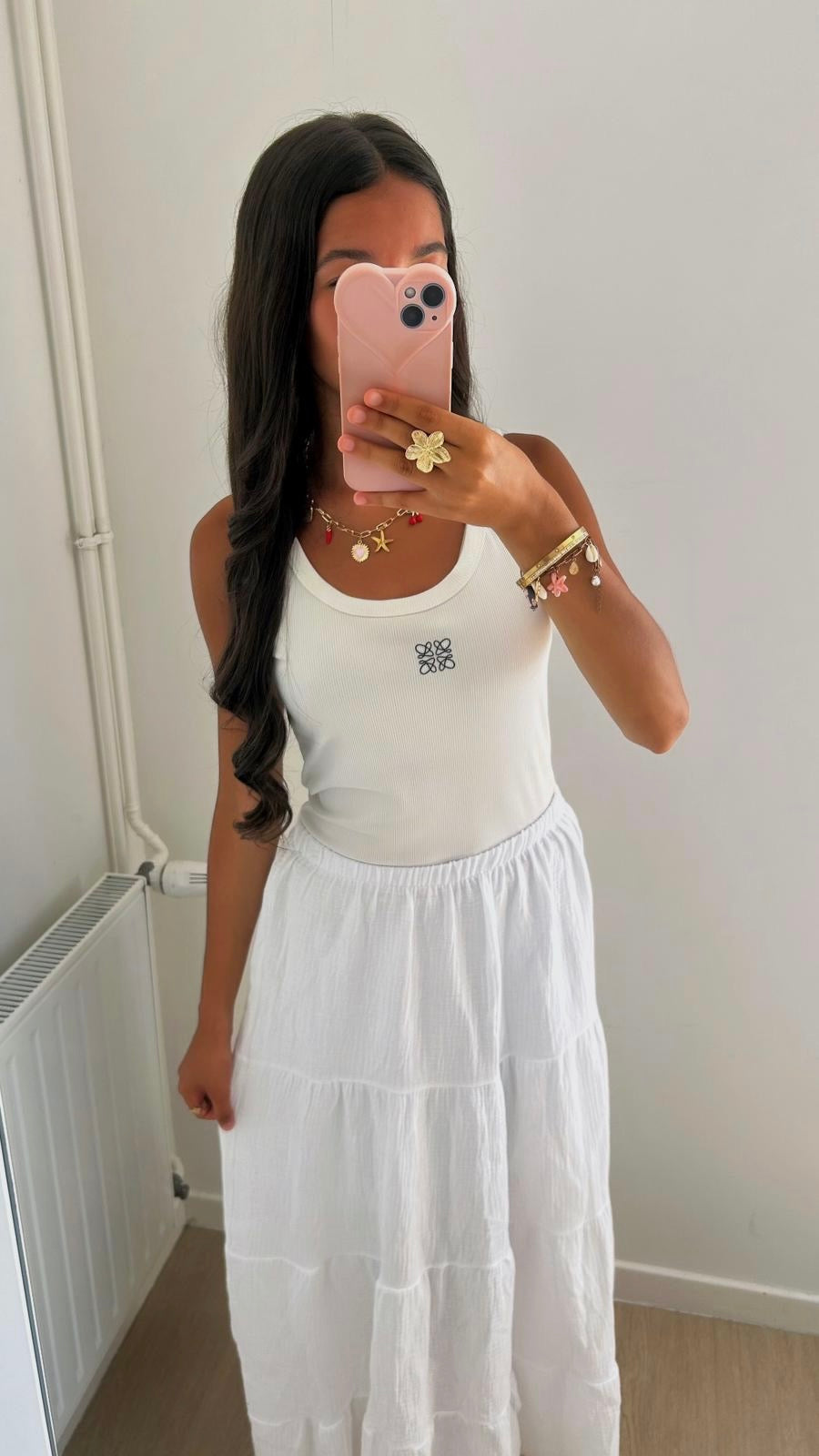 JUPE GAZ DE COTON BLANCHE