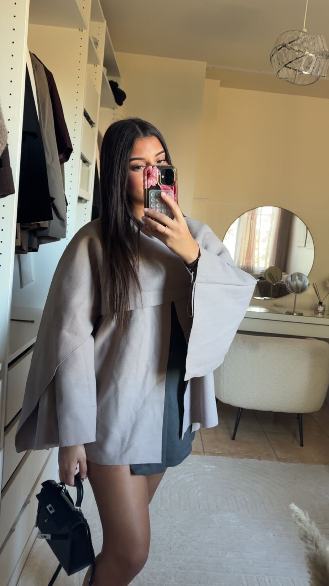 TAUPE PONCHO CAPE