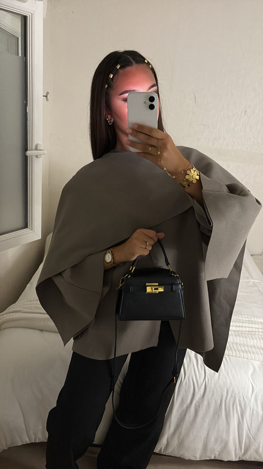 PONCHO CAPE TAUPE