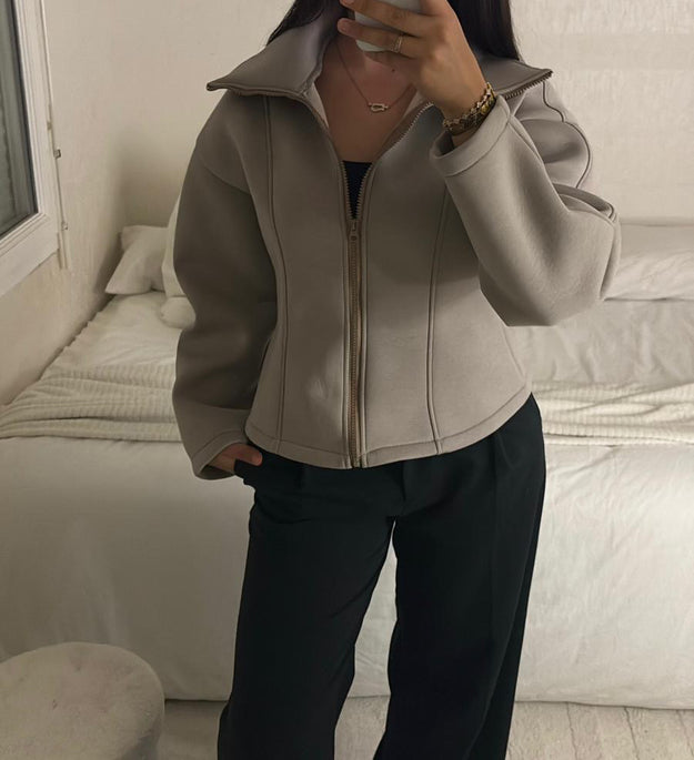 VESTE COURTE TAUPE
