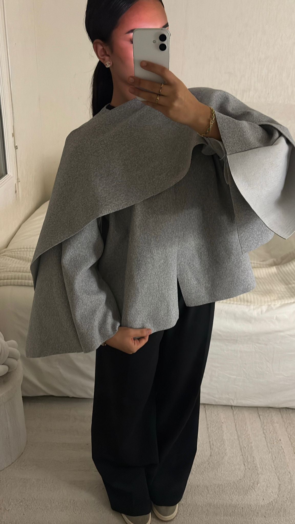 PONCHO CAPE GRIS