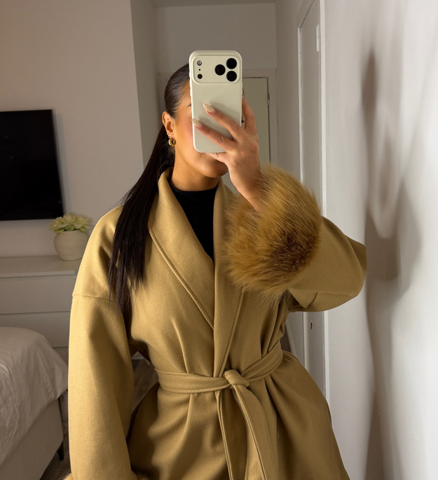 VESTE FOURRURE CAMEL