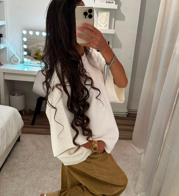 T SHIRT EN MAILLE BLANC (pré-commande)