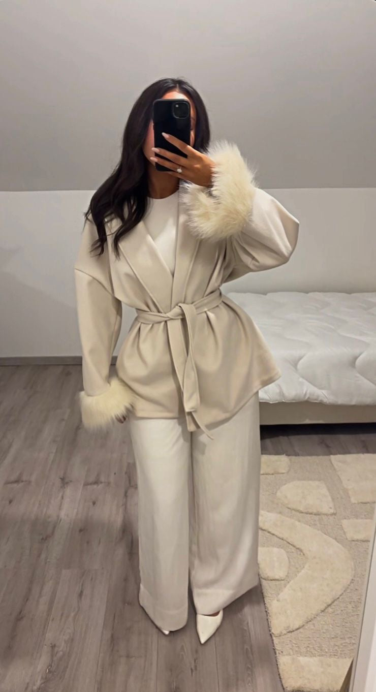 VESTE FOURRURE BEIGE