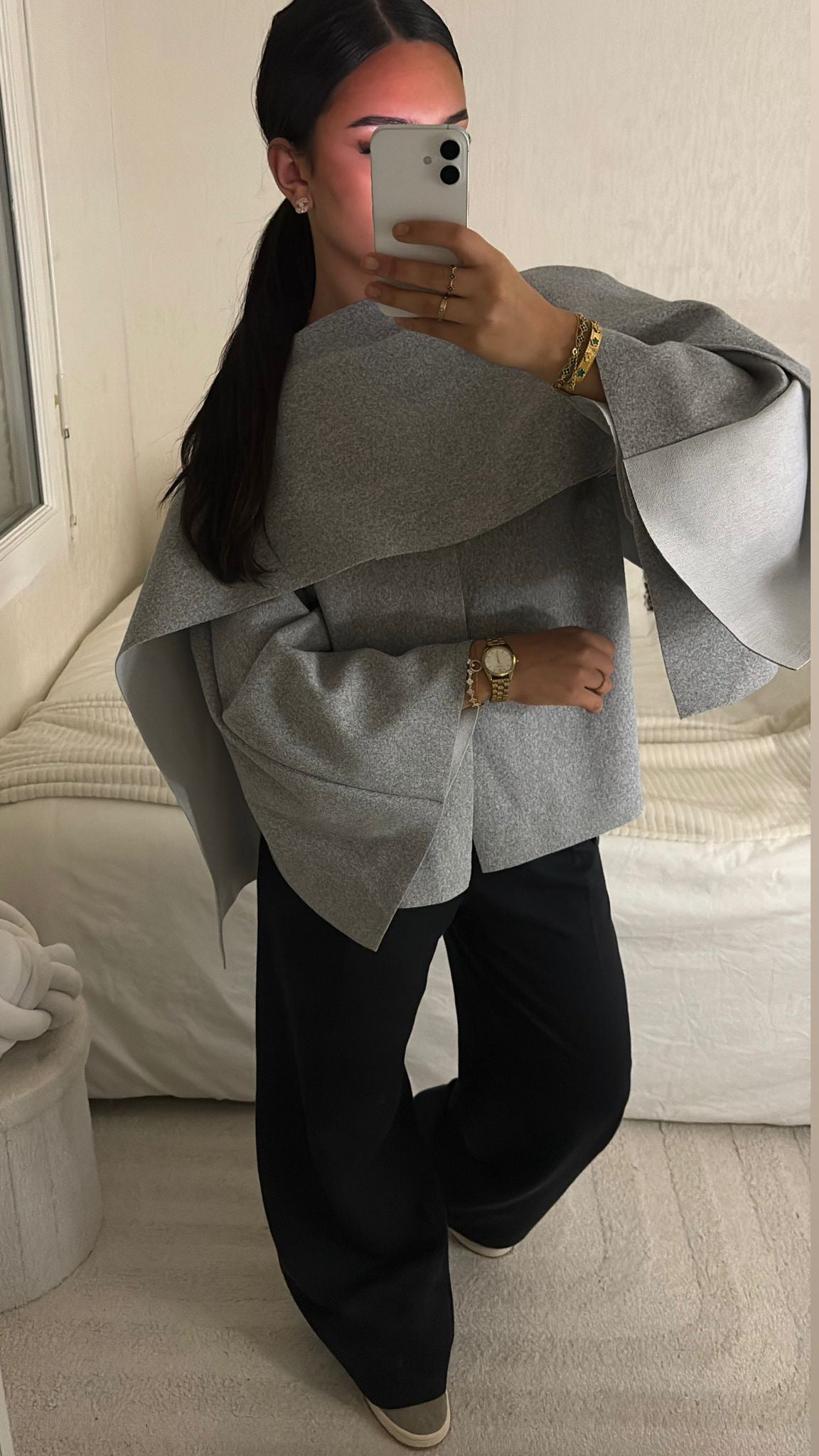 PONCHO CAPE GRIS