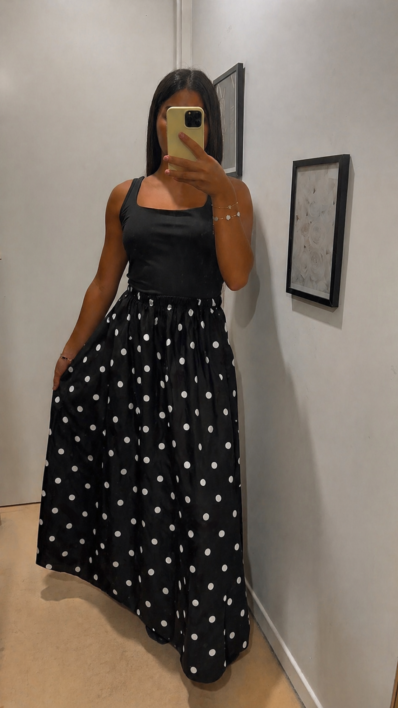 JUPE À POIS NOIRE