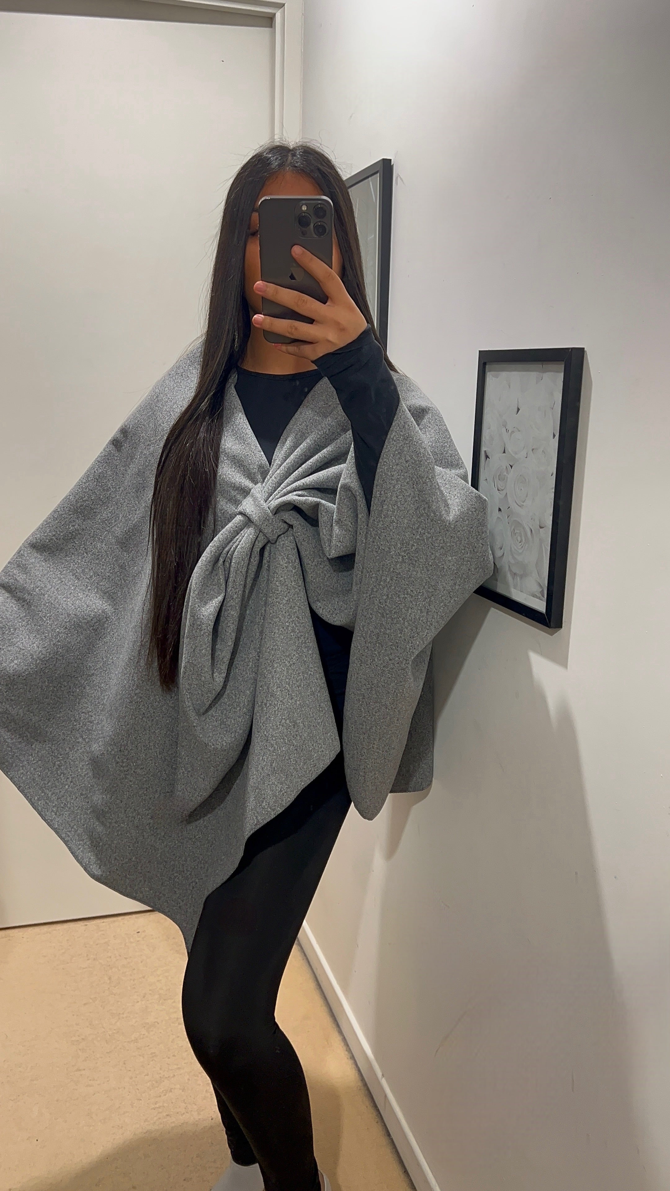 PONCHO GRIS