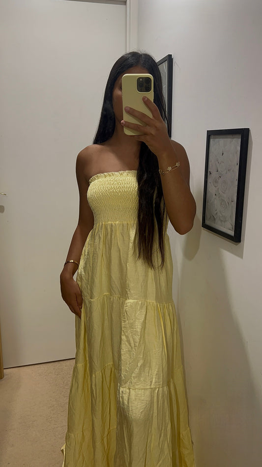 ROBE BUSTIER JAUNE