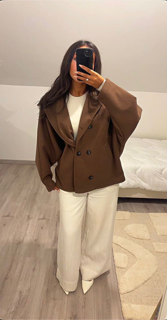 VESTE OVERSIZE MARRON