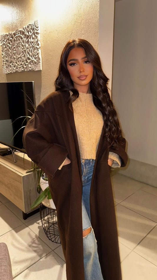 MANTEAU OVERSIZE MARRON