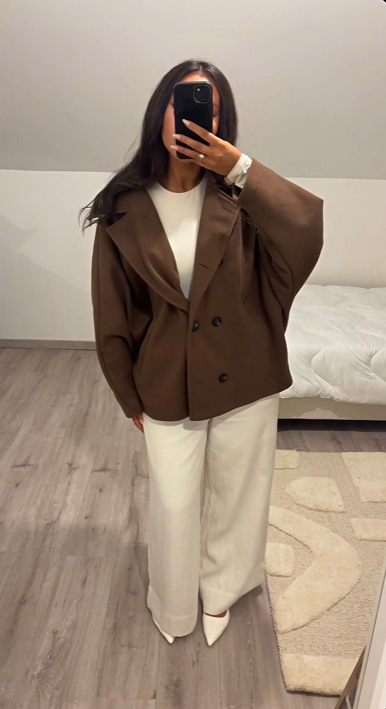 VESTE OVERSIZE MARRON