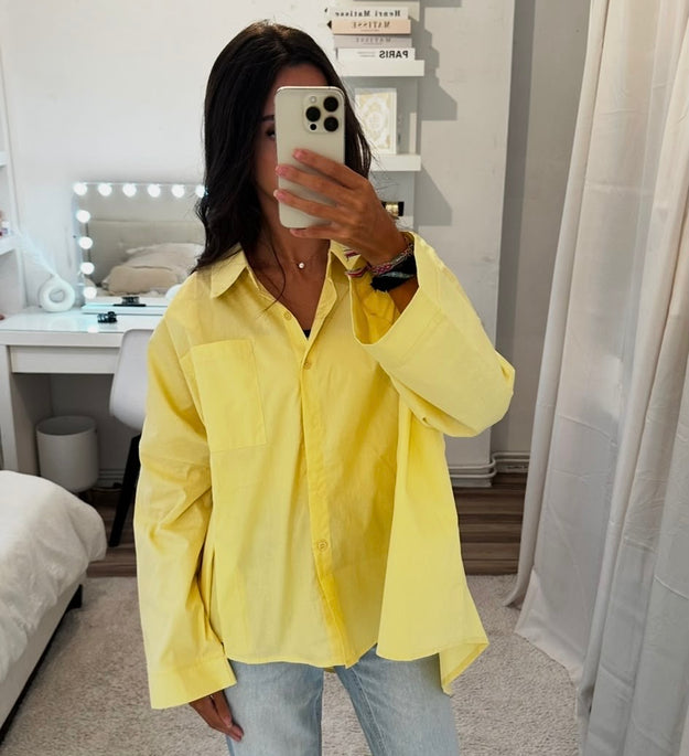 CHEMISE OVERSIZE JAUNE