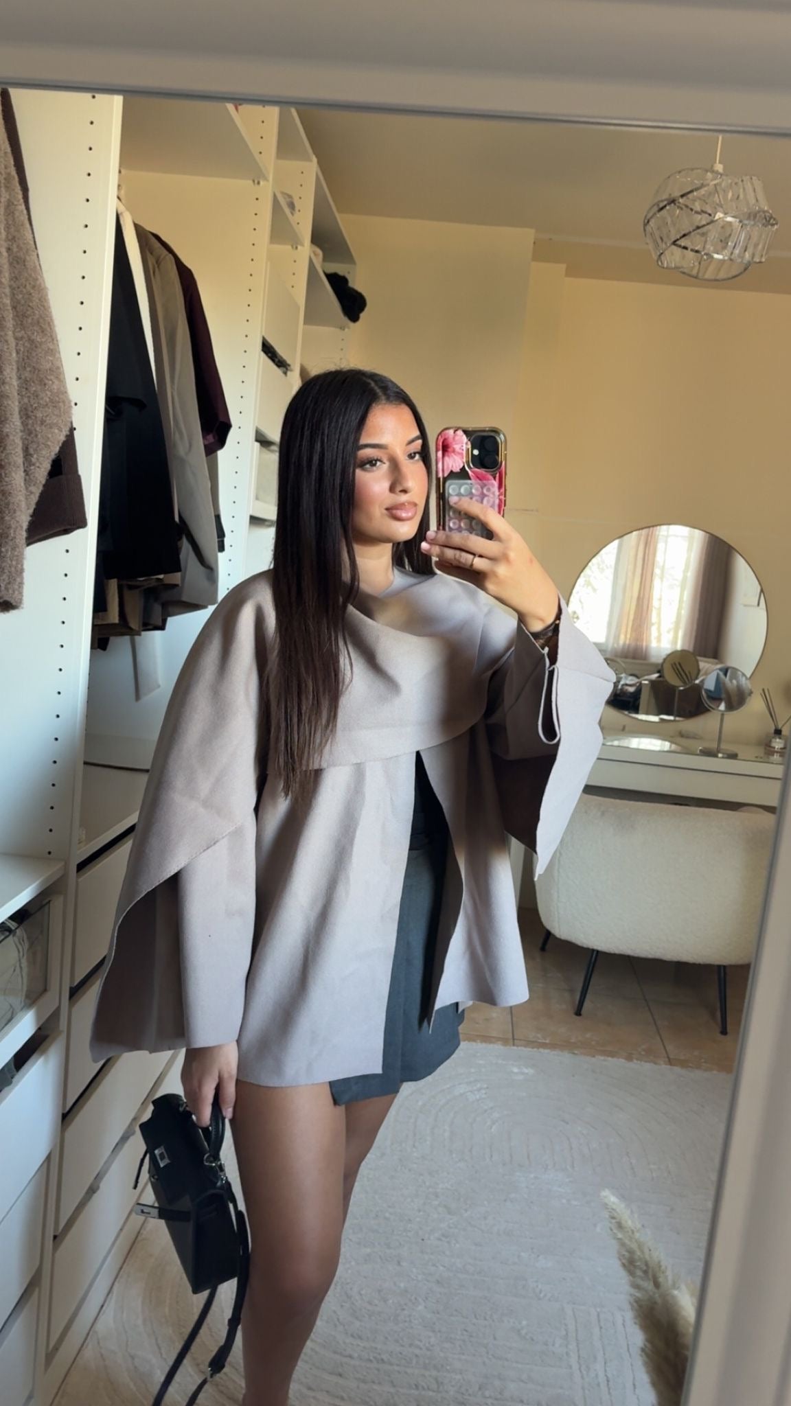 TAUPE PONCHO CAPE