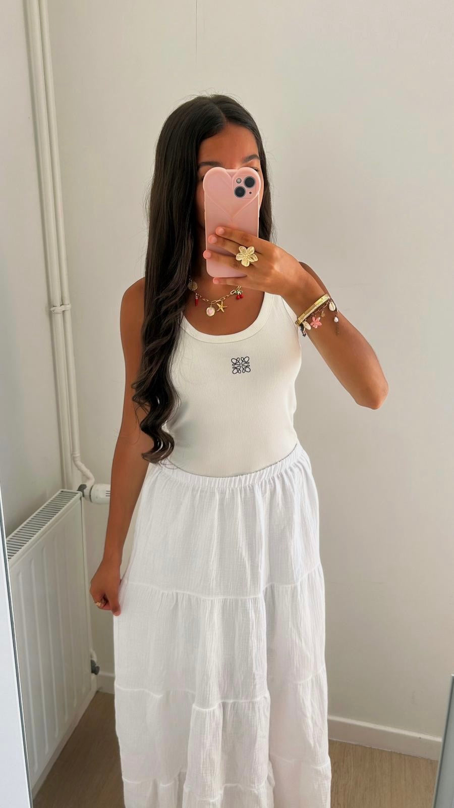JUPE GAZ DE COTON BLANCHE