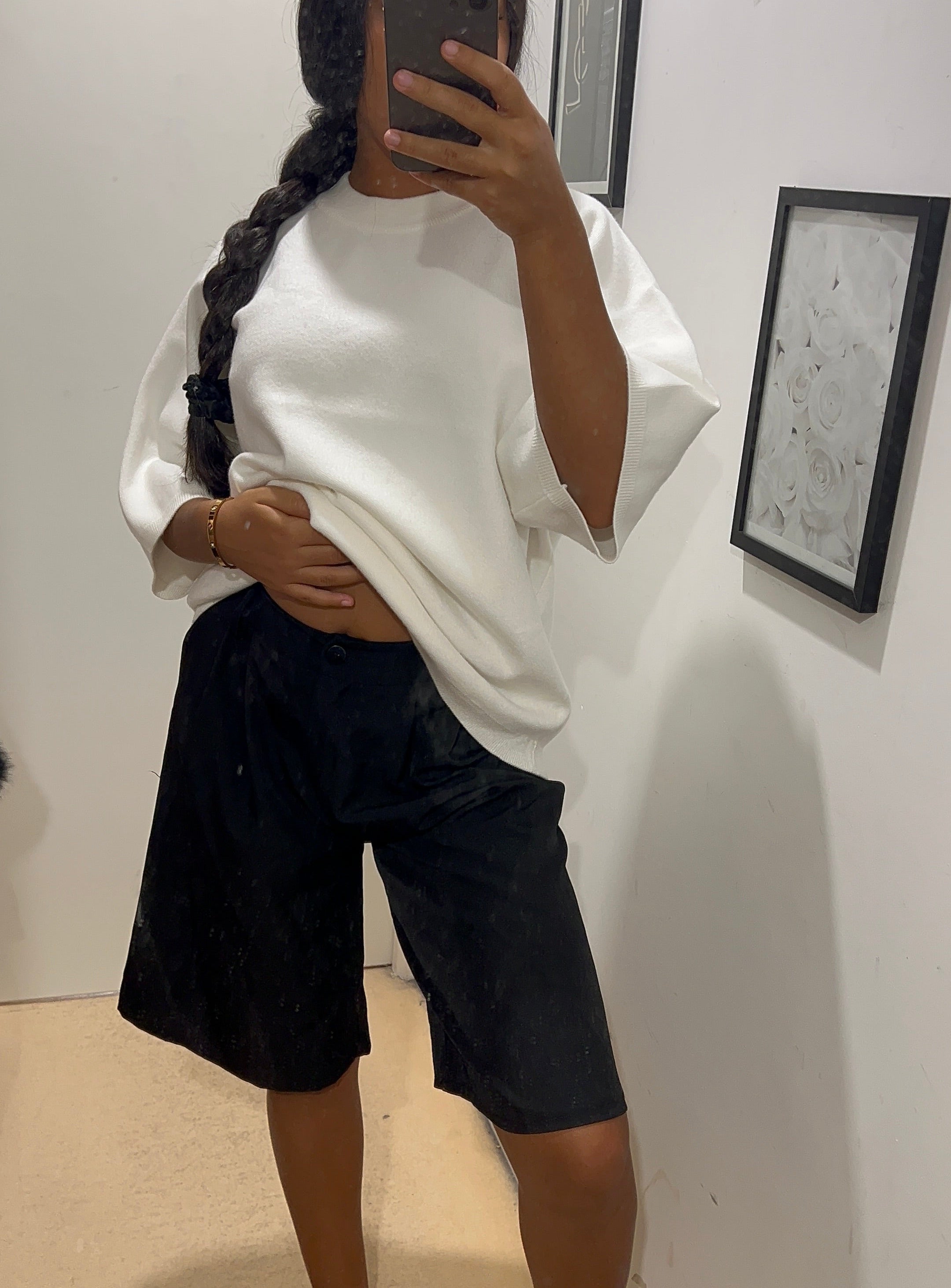 T SHIRT EN MAILLE BLANC (pré-commande)