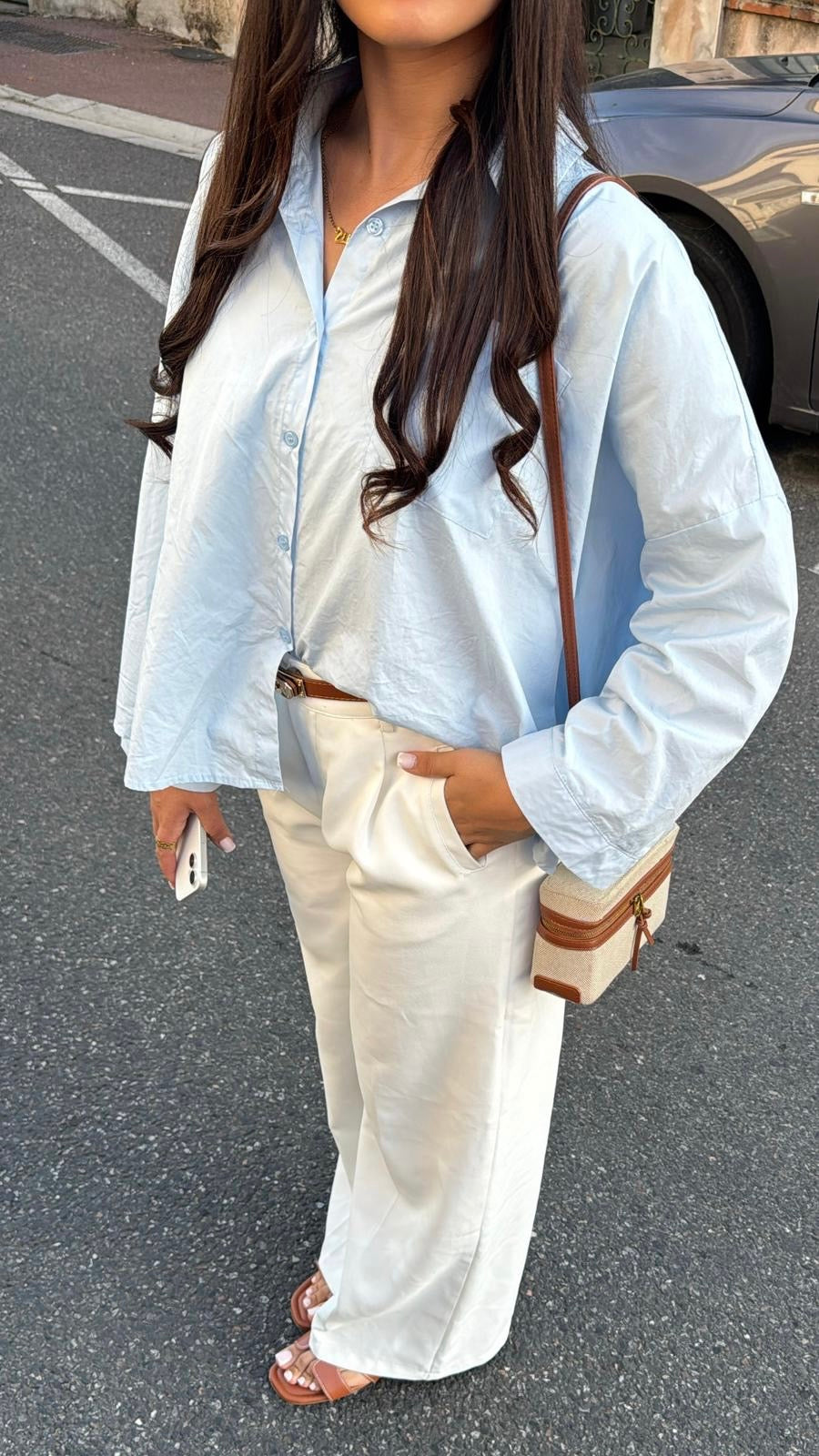 CHEMISE OVERSIZE BLEUE