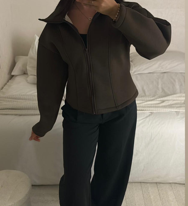VESTE COURTE MARRON