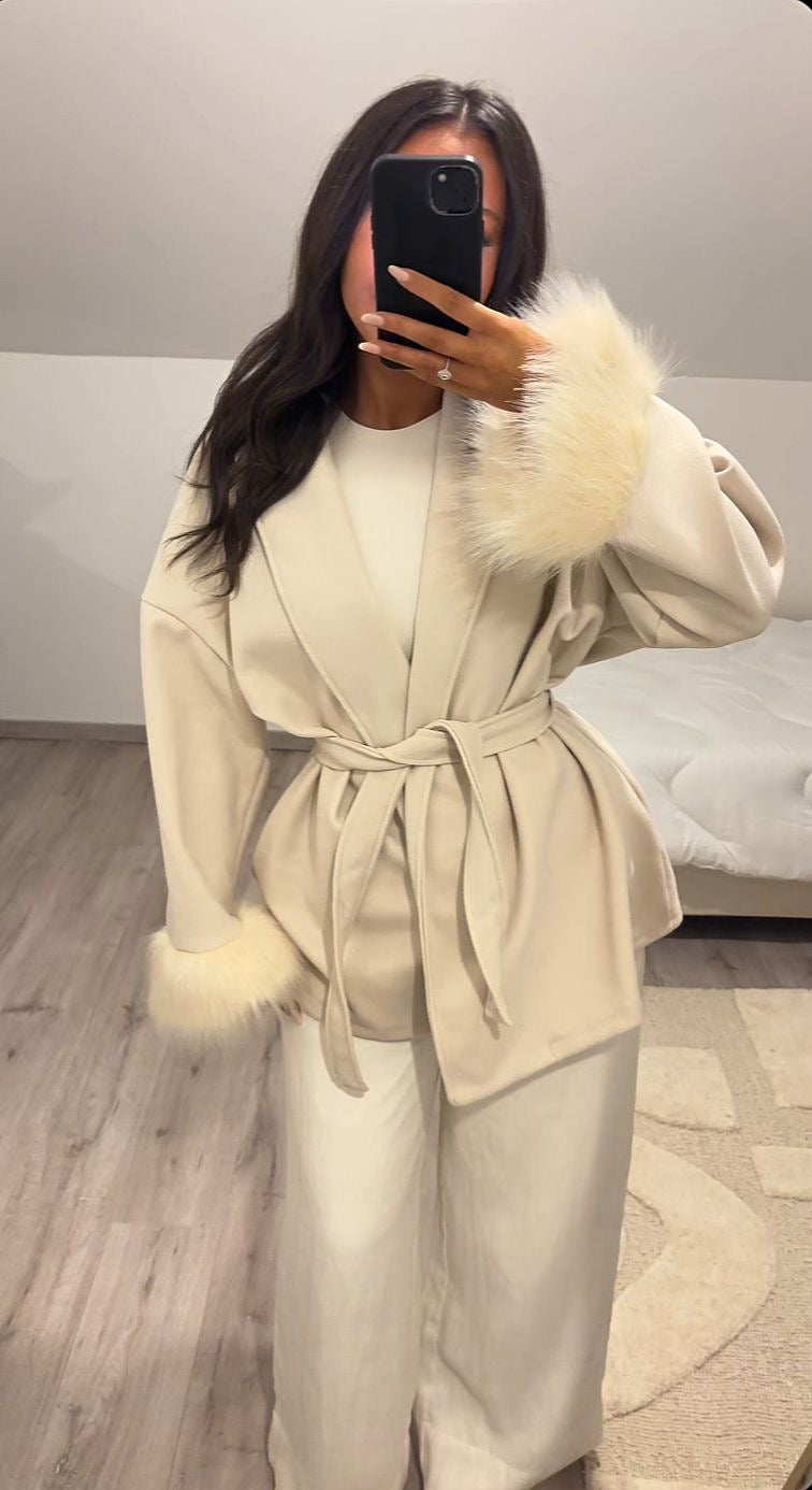 VESTE FOURRURE BEIGE