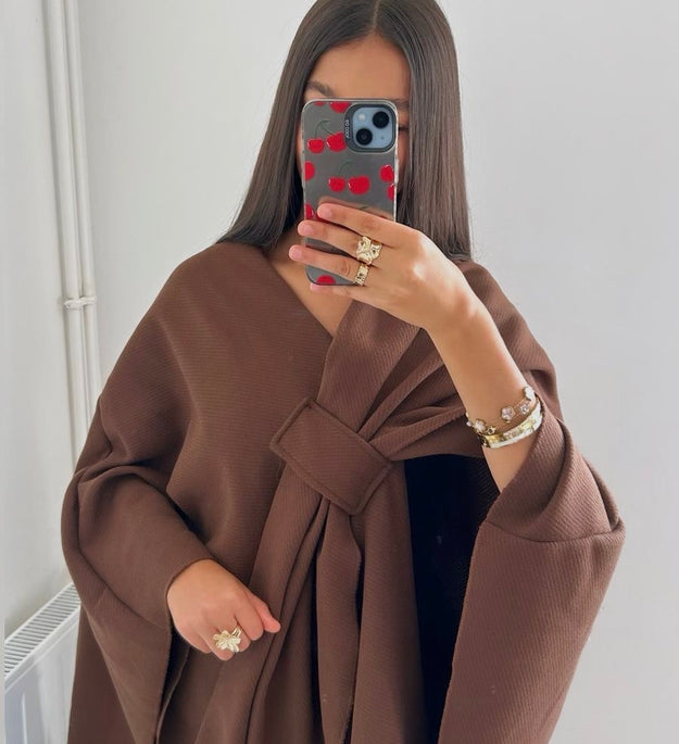 PONCHO MARRON
