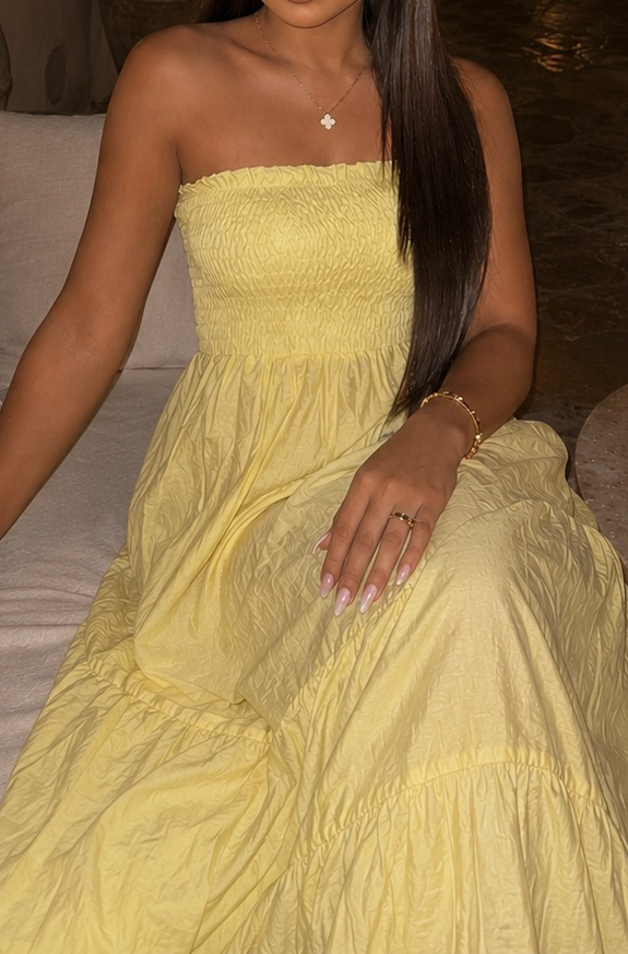 ROBE BUSTIER JAUNE