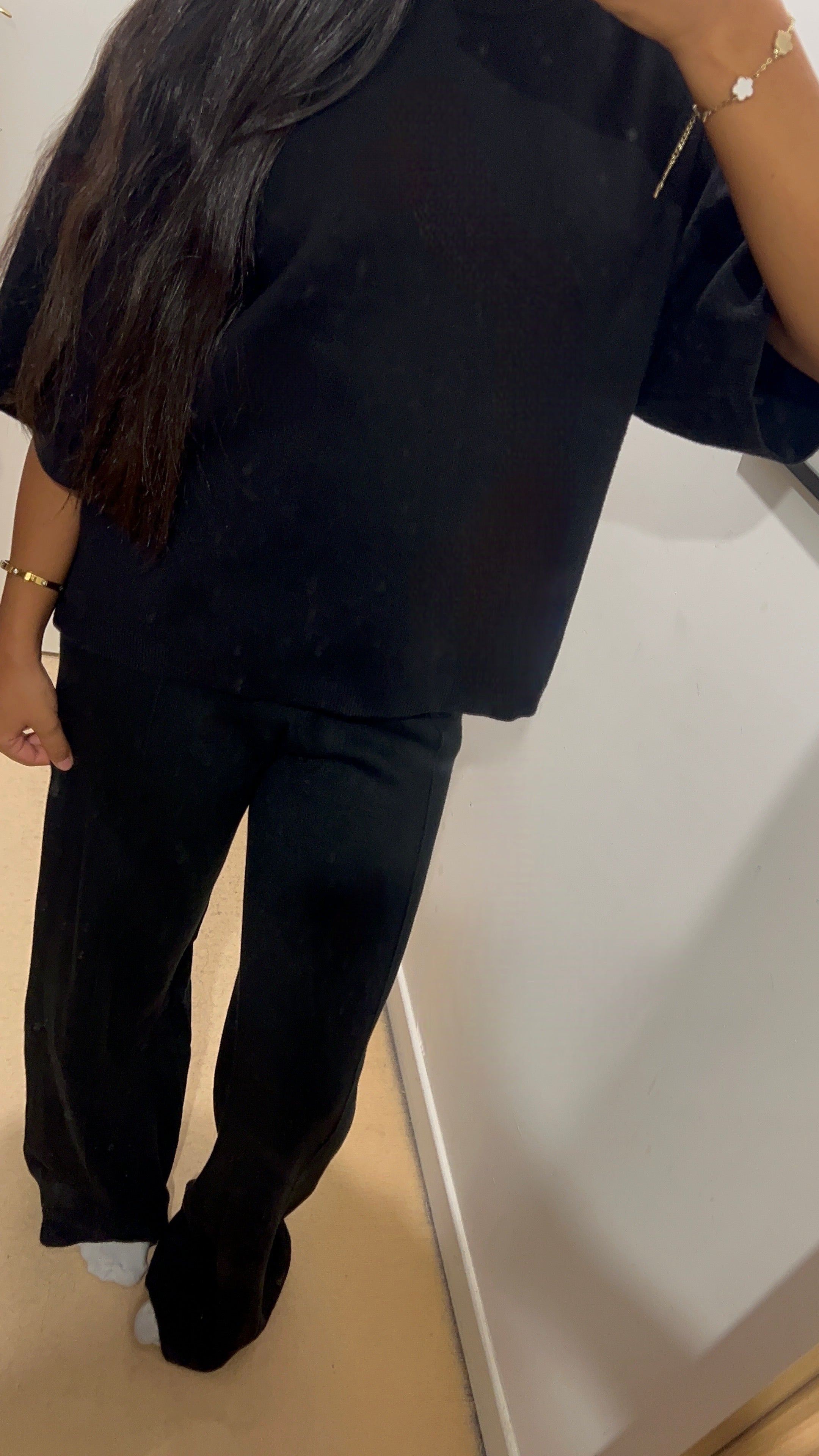 PANTALON EN MAILLE NOIR