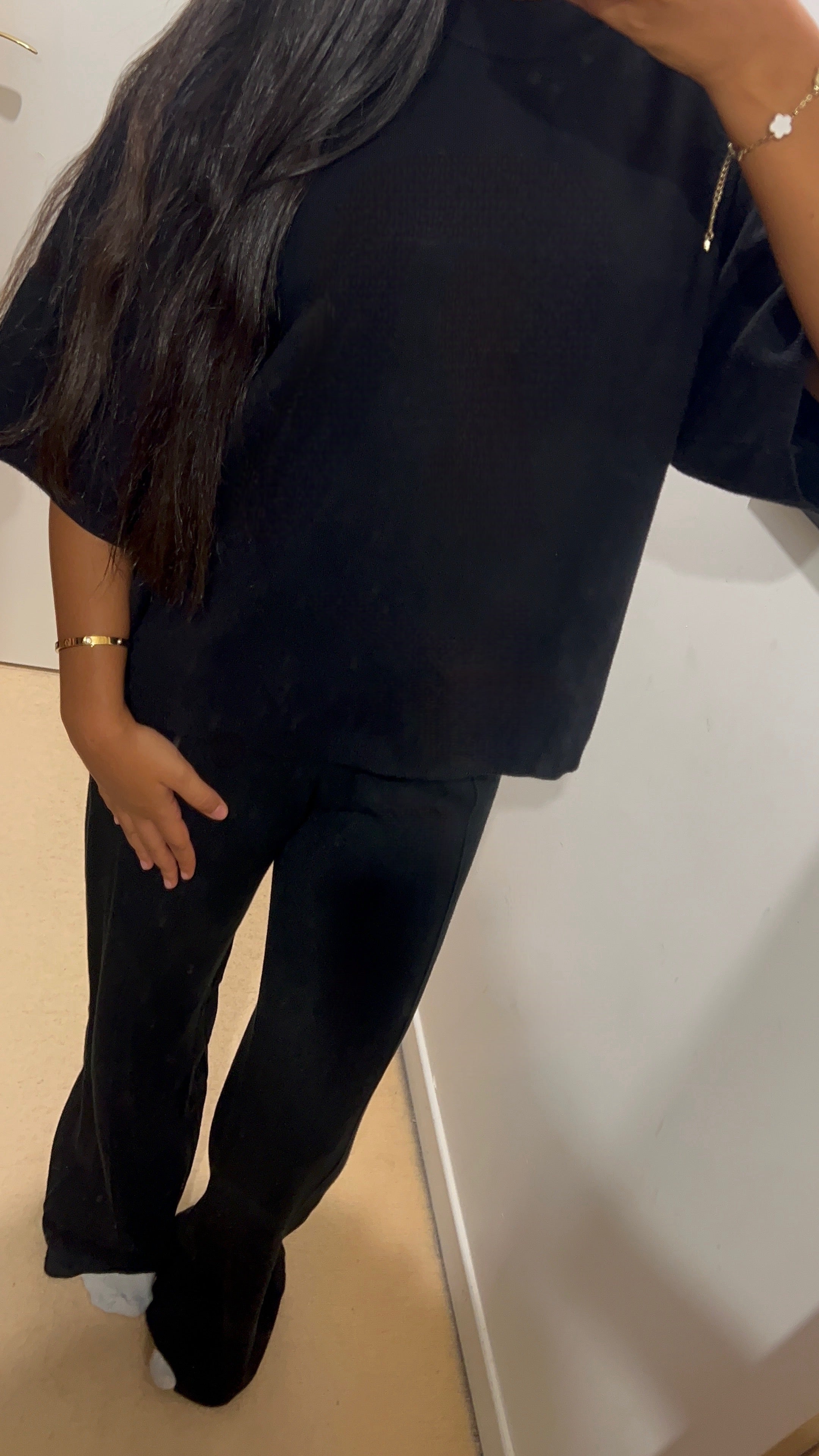 PANTALON EN MAILLE NOIR