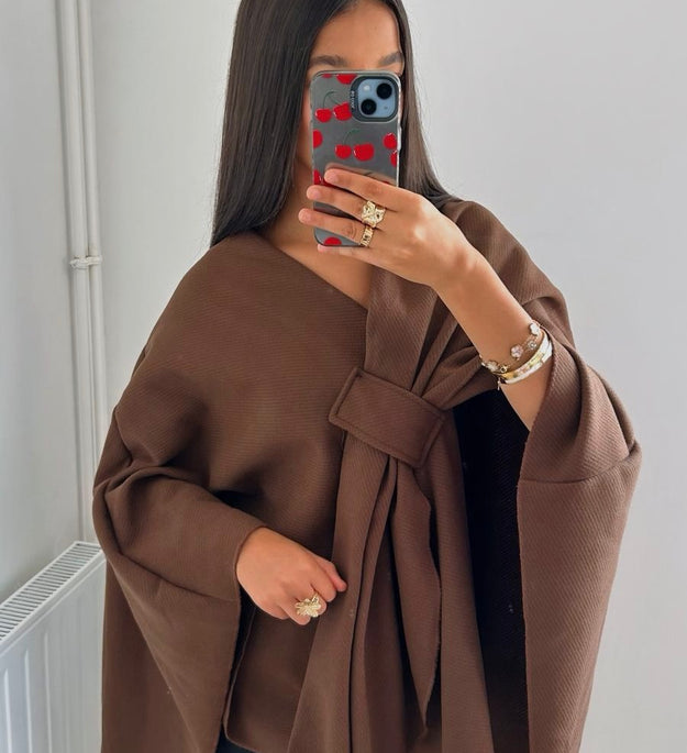 PONCHO MARRON
