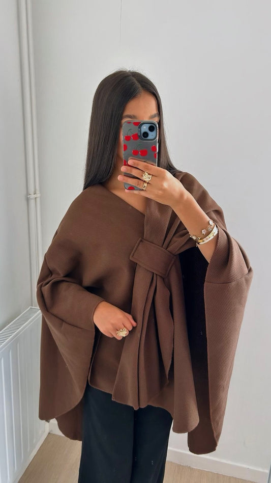 PONCHO MARRON