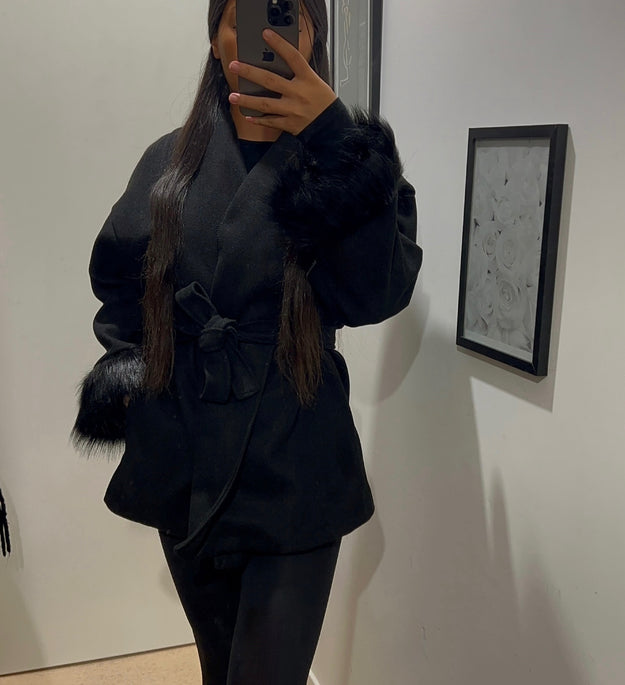 BLACK FUR JACKET
