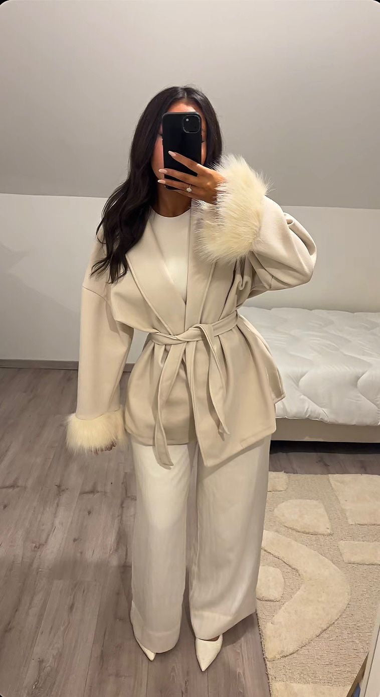 VESTE FOURRURE BEIGE