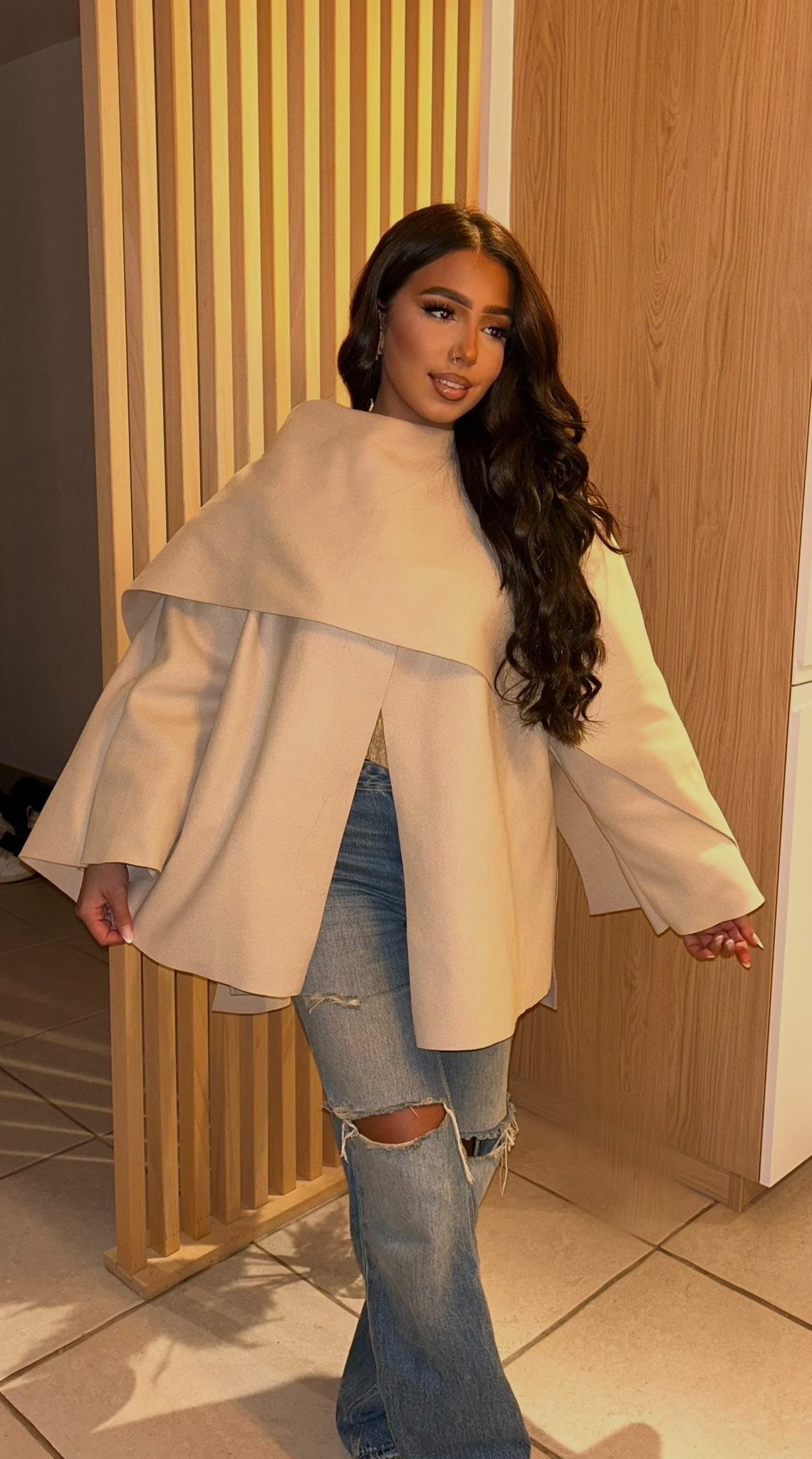 PONCHO CAPE BEIGE