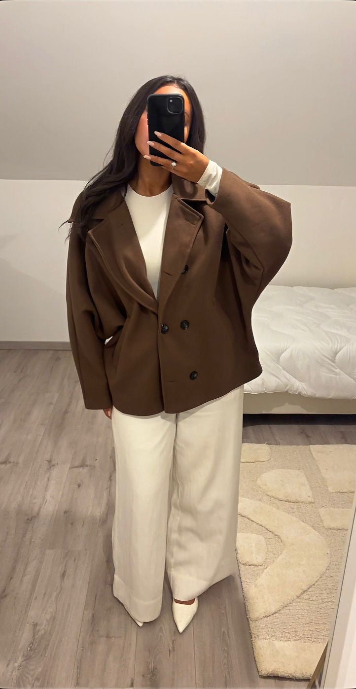 VESTE OVERSIZE MARRON