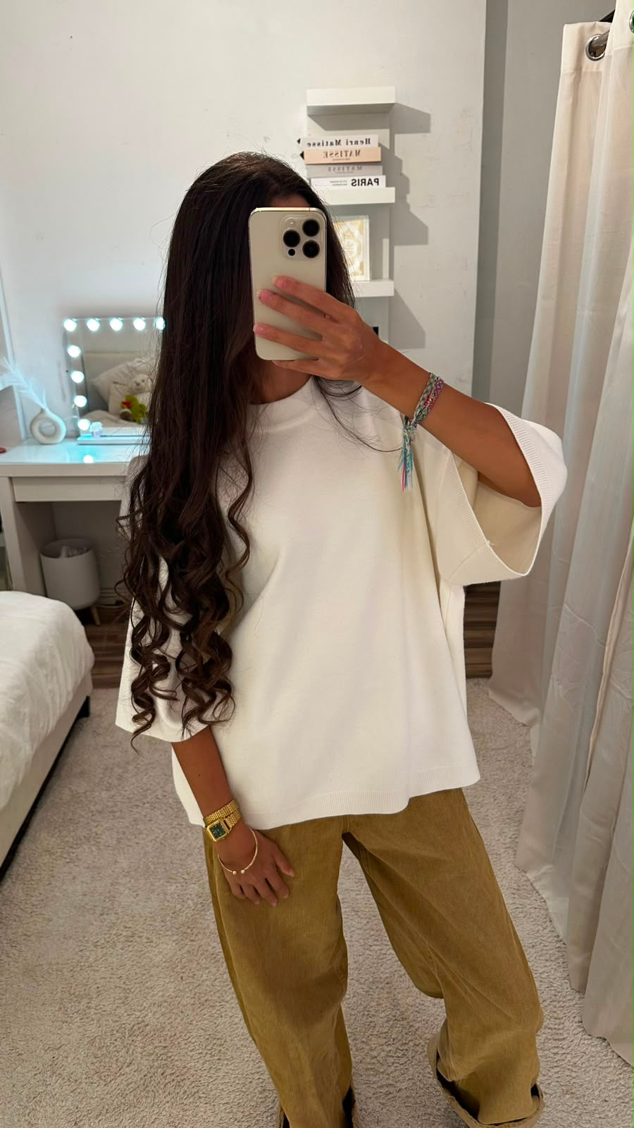 T SHIRT EN MAILLE BLANC (pré-commande)