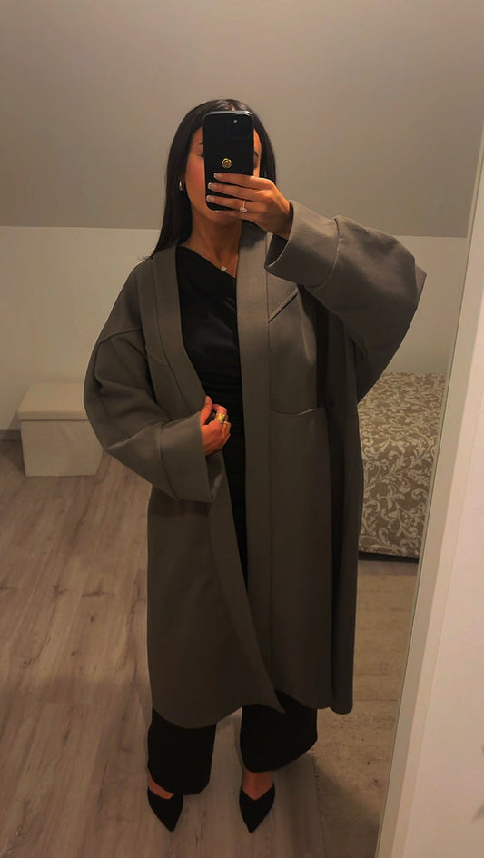 MANTEAU OVERSIZE TAUPE ( livraison à partir du 30 Août )